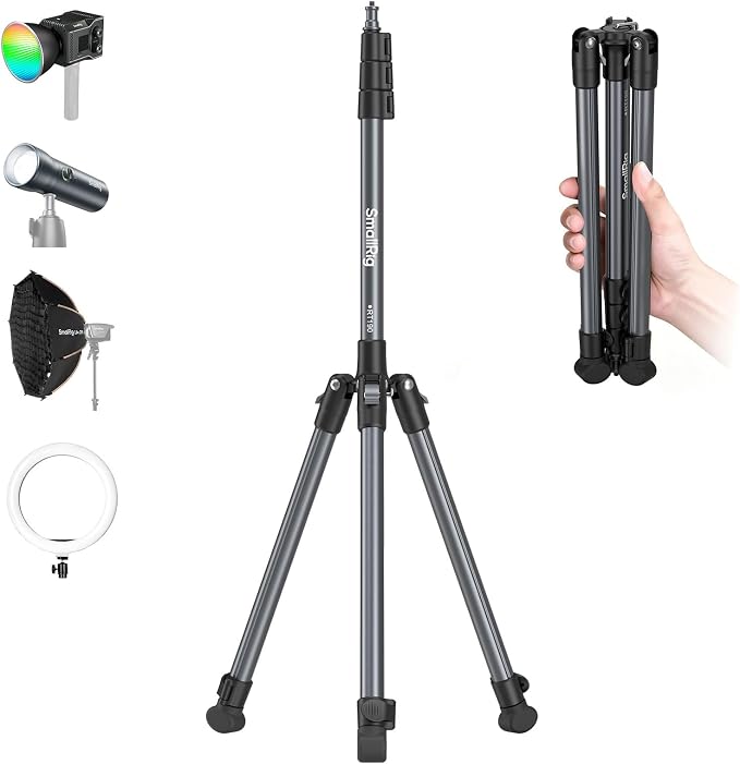 SMALLRIG 74.8"/ 6.23 ft Light Stand Photography, Compact Lighting Tripod | Portable Stand for Softbox, Flash, Ring Light, LED Video Lights, COB Light, Max Load 8.8lbs - 5475 by SmallRig