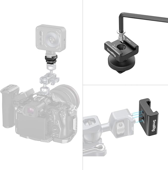 SmallRig Cold Shoe Mount Adapter for Wireless Microphones for DJI Mic- 4822 | Fits for DJI Mic, for RODE Wireless Go II, for Saramonic BLink 900 B&for Hollyland C1, 1/4"-20 Threaded Hole - Image 7