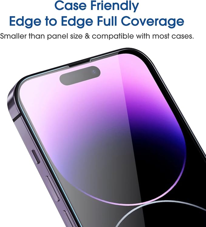 amFilm Auto-Alignment OneTouch for iPhone 14 Pro [6.1''] Screen Protector + Camera Lens Protector, Tempered Glass, 30 Seconds Installation, Bubble Free, Case Friendly, Anti-Scratch 2 Pack - Image 6