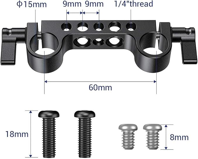 SMALLRIG Super Lightweight 15mm Railblock, Rod Clamp with 1/4''-20 Thread | Pack of 2, for Sony for Canon and DSLR Camera Rig 15mm Shoulder Support Rail System - Image 7