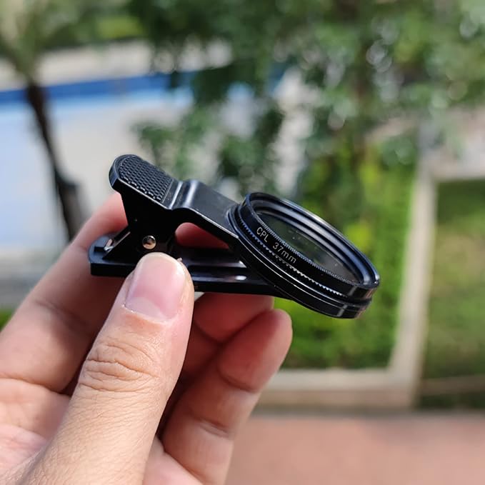 37mm CPL Mobile Cell Smart Phone Camera Professional Lens Circular Universal Polarizer Filter with Clip Reflect Light Removal for 14 13 12 11 Black - Image 5