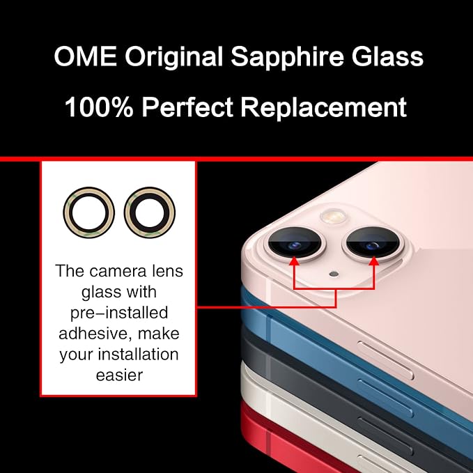 ASDAWN Back Rear Camera Lens Glass Replacement for iPhone 13 6.1 inch and 13 Mini 5.4 inch with Pre-Installed Adhesive, Back Lens Glass with Installation Manual + Repair Tool Set - Image 5