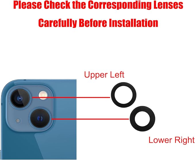 2pcs/Set Rear Camera Lens Covers Replacement for iPhone 13/ iPhone 13 Mini, Anti-Lens Scratch & Waterproof, Back Glass Camera Lens Covers Replacement + Repair Tool Kit - Image 5