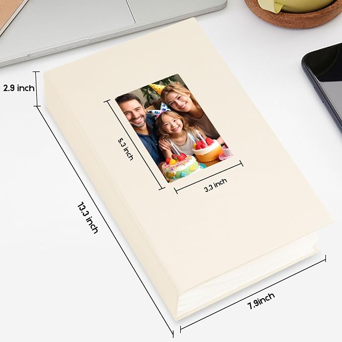 Aevdor 4x6 Photo Album, Holds 360 Photos, Linen Cover, Beige | Horizontal 4x6 Photo Format Only, Easy-View Clear Pockets, Family, Wedding, Baby, Travel and Graduation Prints - Image 7