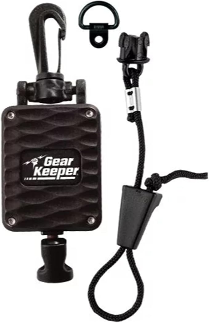 Gear Keeper CB Mic Keeper - Retractable Mic Holder for CB Radio | USA made CB mic holder, aluminum housing, snap clip mount, lanyard & mounting hardware included, 29" reach, 9oz retraction by GearKeeper