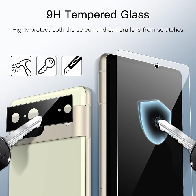 JETech Screen Protector for Google Pixel 7, 2+2 Pack | with Camera Lens Protector, HD Clear Tempered Glass, Anti-Scratch Protection, Easy Installation Tool - Image 6