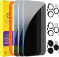 PEHAEL for iPhone 16 Pro Max Privacy Screen Protector+Camera Lens Protector | 3+3 Pack, Installation Frame, Cleaning kits, Anti-Spy Private, Anti-Scratch, 9H Tempered Glass, Case Friendly, [6.9 inch] by PEHAEL