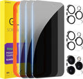 PEHAEL for iPhone 16 Pro Privacy Screen Protector+Camera Lens Protector | 3+3 Pack, Installation Frame, Cleaning kits, Anti-Spy Private, Anti-Scratch, 9H Tempered Glass, Case Friendly, [6.3 inch] by PEHAEL