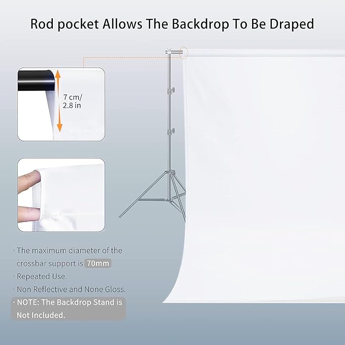 10x10 FT White Photo Backdrop 100% Polyester Photography Background | Non-Reflective, Wrinkle-Resistant, Foldable Washable White Backdrop for Professional Photoshoot Portraits Party Video Studio - Image 6