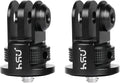 HSU Aluminum Camera Tripod Mount Adapter, 1/4"-20 Camera Mount (Black) | for GoPro Hero 13/12/11/10/9/8/7 Insta360 X3/X2/X/RS/R, Osmo Action, and Other Cameras ( 2 Pack) by HSU