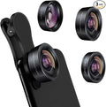 KEYWING 3in1 Phone Camera Lens Kit Fisheye+Wide Angle+Macro Lens for iPhone | 198° Fish Eye Lens + 120° Super Wide-Angle Lens + 20x Macro Lens for iPhone 6 7 8 X Pro Samsung Android Smartphone by KEYWING