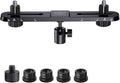 Stereo Array Spacing Microphone Holder with All-Metal Mic Ball Head Adapter, Adjustable Mic Mount Bar for Two Mics/Booms with 3/8" - 5/8" Screw Adapters, Fits Mic Stands for Recording, Live Streaming﻿ by Jidinung-Kubeisi