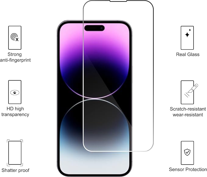 Ailun 3 Pack Screen Protector for iPhone 14 Plus/iPhone 14 Pro Max | 6.7 Inch,Tempered Glass, Sensor Protection, Dynamic Island Compatible, Case Friendly - Image 2