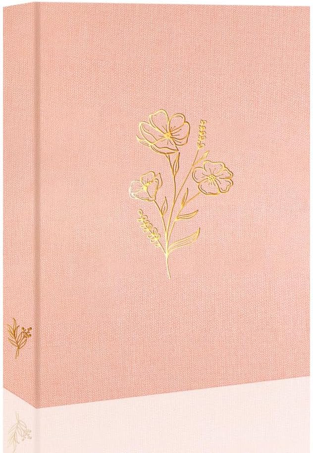 Holoary Photo Album 4x6 100 Photos, 100 Pockets 4”x6” Picture Album, Linen Fabric Cover Picture Book for Photos, 4x6 Photo Albums for Family Weddings Travel Memories(Pink) by Holoary