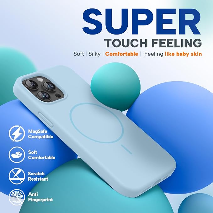 Miracase Magnetic for iPhone 13 Pro Case, Silicone, Soft Microfiber Lining - Image 7