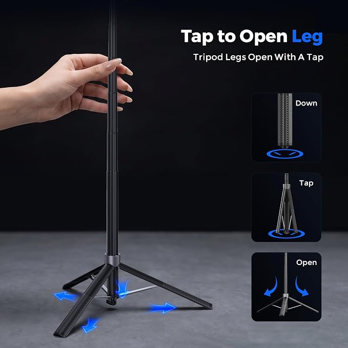 Magnetic Phone Tripod with Light for iPhone MagSafe 70.9'' Auto Face Tracking Selfie Stick with Remote, Portable 360°Tracking Stand that Follows Your Movement for Video Recording, Travel, Vlogging - Image 5