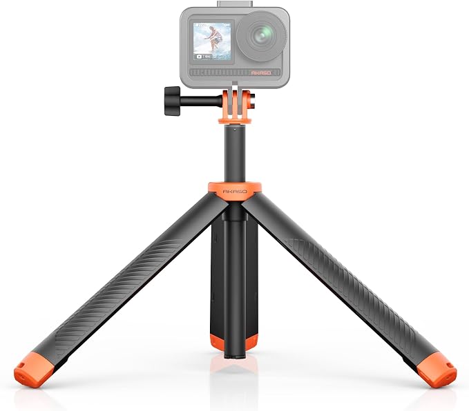 AKASO Waterproof Floating Hand Grip Selfie Stick Tripod for Action Camera | For Gopro Hero 13/12/11/10/ 9/Max/DJI Osmo Action/EK7000/Brave 4/Brave 7/Brave 8 Action Camera Accessories Handle Mount by AKASO
