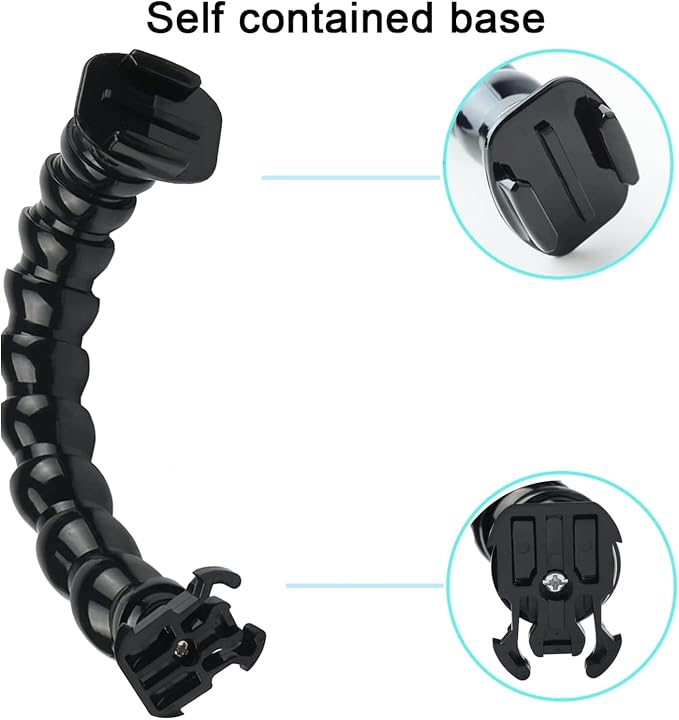 FiTSTILL Jaws Flex Clamp Mount with Adjustable Gooseneck 8-Section Compatible with Go Pro Hero 13,12,11,10,9,8,7,6,5,4,Session,3+, 3,2,1,Max,Fusion,DJI Osmo Action 5 Pro 4 3 2 Cameras - Image 2