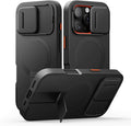 SURITCH for iPhone 16 Pro Case with Slide Camera Cover and Adjustable Kickstand, Compatible with MagSafe, Shockproof Bumper Case Slim Protective Cover for iPhone 16 Pro 6.3 Inch,Black by SURITCH