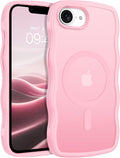 BENTOBEN Magnetic for iPhone 17e Case,Cute Wavy Frame [Compatible with MagSafe] Translucent Matte Anti-Slip TPU Bumper Women Girls Boys Men Shockproof Drop Protective Cover for iPhone 17e,Light Pink by BENTOBEN
