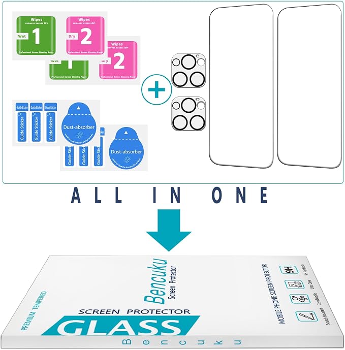 2+2 Pack Screen Protector for iPhone 16 Pro 6.3 Inch Tempered Glass | with Camera Lens Protector, 9H Hardness, Anti Scratch, Bubble Free - Image 7