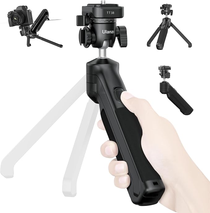 ULANZI TT38 One-Click Opening Vlogging Tripod w Uka F38 Quick-Release | One-Click Open, UKA F38 Quick Release, Cold Shoe, Panoramic Ball Head, Hidden Hook, for Sony Canon Nikon Fujifilm by ulanzi