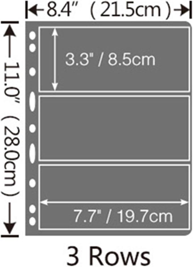 MUDOR Stamp Pages for Stamp Collection Album Binder Book, 10 Sheet 3 Rows | Stamp Sleeves 3 Pocket for Collectors ,Stamp Collecting Sheets Supplies,Professional Pack - Image 3