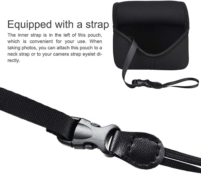 JJC Black Ultra Light Neoprene Camera Case for Sony a6600 a6500 a6400 a6300 a6100 a6000 a5100 w/55-210mm Lens, Pouch Bag for Fujifilm Fuji X-T30 X-T20 X-T10 W/ 55-200mm Lens, Elastic, Water Resistant - Image 4