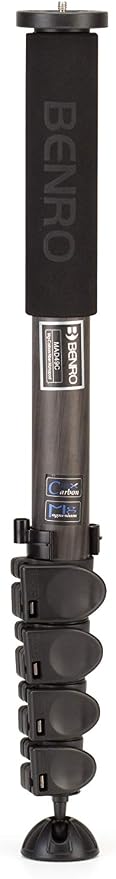 Benro Adventure 8X Carbon Fiber Series 4 Monopod, 5 Section, Flip Lock, 72" Maximum Height, 39.7 lb. Capacity- Black (MAD49C) by Benro