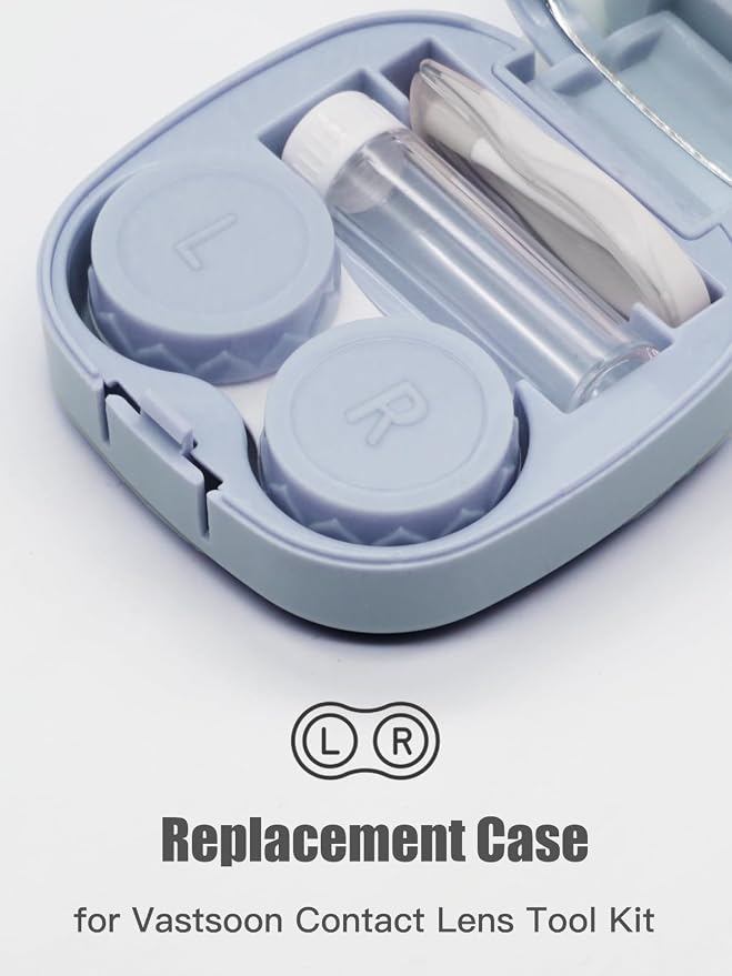 Vastsoon 4 Pack Contact Lens Case, Contact Solution Soaking Case Replacement Kit for Travel, Daily Use (Blue) - Image 2