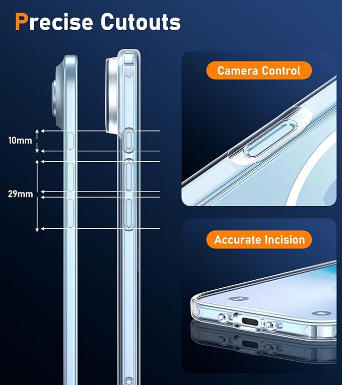 for iPhone Air Case Clear,Magnetic iPhone Air Case with Screen Protector & Camera Protector [Compatible with MagSafe], Shockproof TPU Cover for iPhone 17 Air Phone Cases-Transparent - Image 4