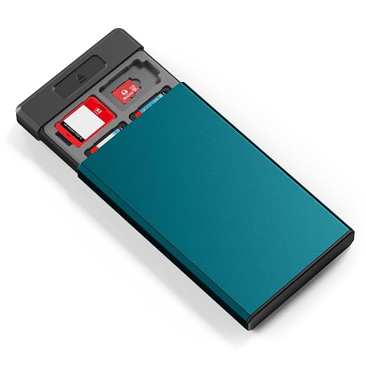 HEIYING Switch Game Case with 40 Precise Slots for Switch 2 / Micro SD Card | Portable Game Card Case, Metal Shell with Soft Silicone Lining, Precise Slots, Magnetic Closure for Easy Storage & Access by HEIYING