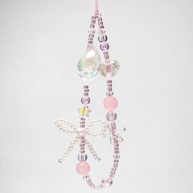 Cute Beaded Camera Wrist Strap for Phone, Digital Camera Charm Lanyard, Pearl Beaded Chain for Bag Keychain Gift - Image 4