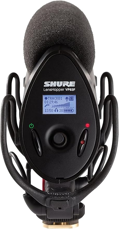 Shure VP83F LensHopper Camera-Mounted Condenser Shotgun Microphone with Integrated Digital Flash Recording - Windscreen, Superior RF Immunity, Backlit LCD, 5-Position Joystick, Rycote Lyre Shock Mount - Image 11