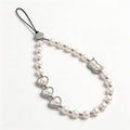 Phone Charm Beaded Strap Cute Cell Phone Wrist Straps String Accessories Hand Aesthetic Lanyard Wristlet Chain for iPhone 17 Pro Camera Case AirPods Bags Keychains Women Girls Classic Pearl by Casecond