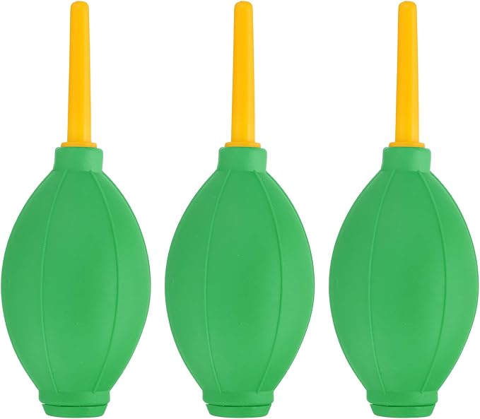 PATIKIL Soft Tip Air Blower Dust Blaster, 3 Pcs Rubber Bulb Air Pump Dust Blower Cleaner Cameras Lens Cleaning Tool with Long Nozzle for Camera Lens Computer Keyboard, Green/Yellow by PATIKIL