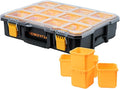 POWERTEC Small Parts Organizer & Tool Box – 10 Compartments, IP65 Water & Dust Protection, Stackable Storage with Interlocking Latch, Removable Tray, Clear Lid, Portable Design (72365) by POWERTEC