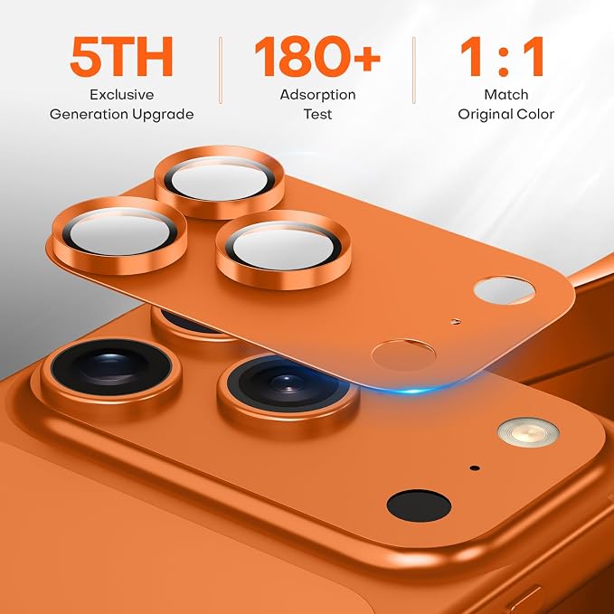for iPhone 17 Pro Max Camera Lens Protector- Cosmic Orange | Aluminum Alloy, Tempered Glass Camera Cover, Nano Reinforced Adhesive, Accessories, Anti-Drop, Anti-Scratch, Case Friendly - Image 4