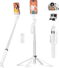 Selfie Stick Phone Tripod - 71 inch Tall Cell Phone Holder with Detachable Wireless Remote and 2 LED Lights for Recording, Video and Picture, Phone Stand for iPhone, Android, Camera & Gopro by Funxee
