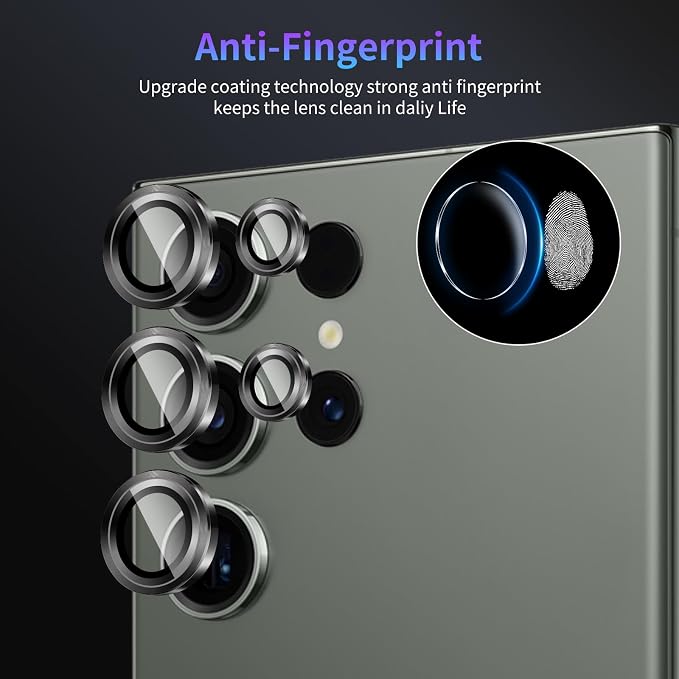 Camera Lens Protector for Samsung Galaxy S23 Ultra,1 Pack | Tempered Metal Glass Camera Cover Film,HD Clear,Anti-Scratch Lens Screen Protector Film,Case Friendly,Black Titanium - Image 6