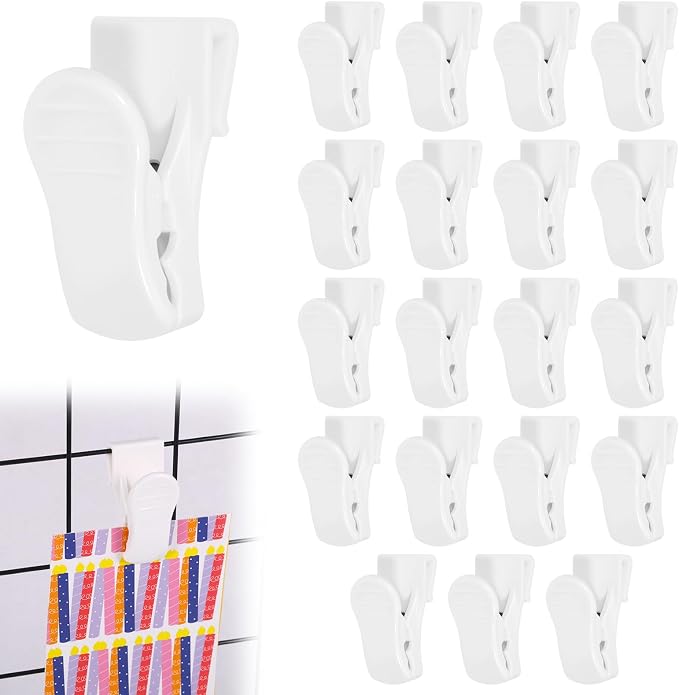20 Pcs Grid Wall Hooks Clips, Gridwall Accessories Hanging Display Oil Painting Sign Panel Wall Wire Rack Clips for Retail, Art Exhibition and Workspace Organization Displays and Storage - Image 8