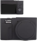 MUZIRI KINOKOO Silicone Sleeve Compatible for Panasonic Lumix ZS99 Camera - Soft Protective Cover for DC-ZS99/TZ99 Digital Camera with Removable Lens Cover - Anti-Slip & Anti-Scratch - Black by MUZIRIKINOKOO