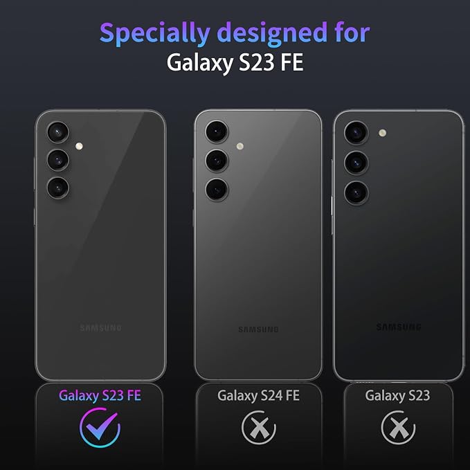 Camera Lens Protector for Samsung Galaxy S23 FE,1 Pack | Tempered Metal Glass Camera Cover Film,HD Clear,Anti-Scratch Lens Screen Protector Film,Case Friendly,Black Titanium - Image 2