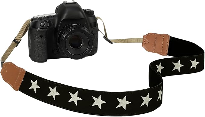 MoKo Camera Strap Compitable with Canon/Sony/Nikon/Minolta/Panasonic/DSLR | Cotton Vintage Camera Strap,Adjustable Neck Shoulder Strap,for Camcorder,Binoculars,for Adults Kids, Pentagram by MoKo