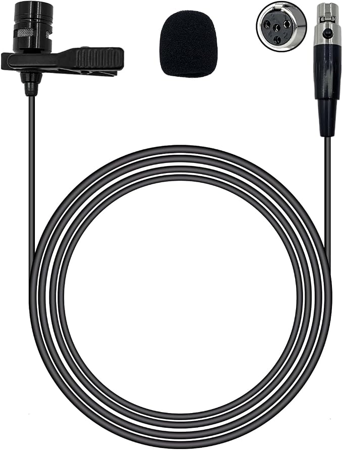 Lavalier Lapel Microphone Compatible with Shure KCX, PGX, BLX, SLX, GLX, ULX, QLX, FP, L1, LX1, SC1, U1, UC1, UT1, T1 Wireless Transmitter Unidirectional Condenser Mic (Mini XLR TA4F 4 Pin Plug) by NewTH
