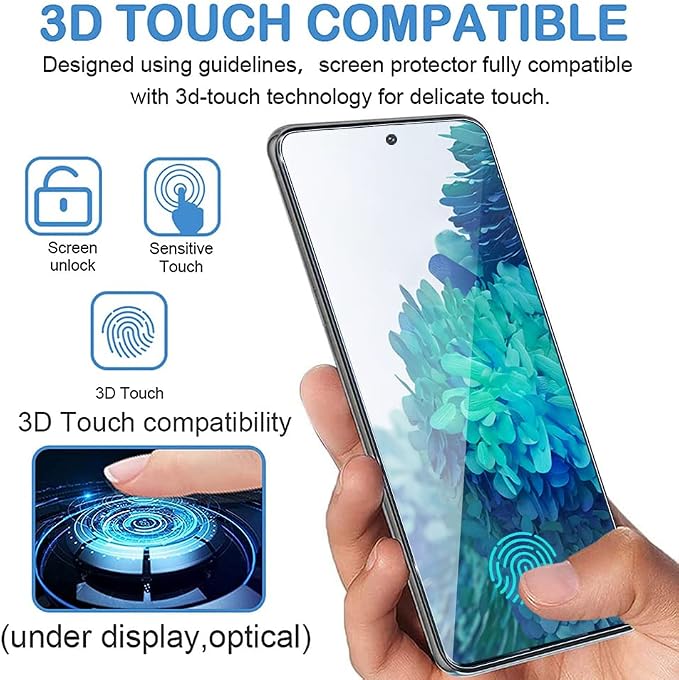 Galaxy S20 FE Screen Protector and Camera Protector, [3 Screen Protectors+3 Camera Protectors][Support Fingerprint] Tempered Glass Screen Protector for Samsung Galaxy S20 FE 5G/4G - Image 4