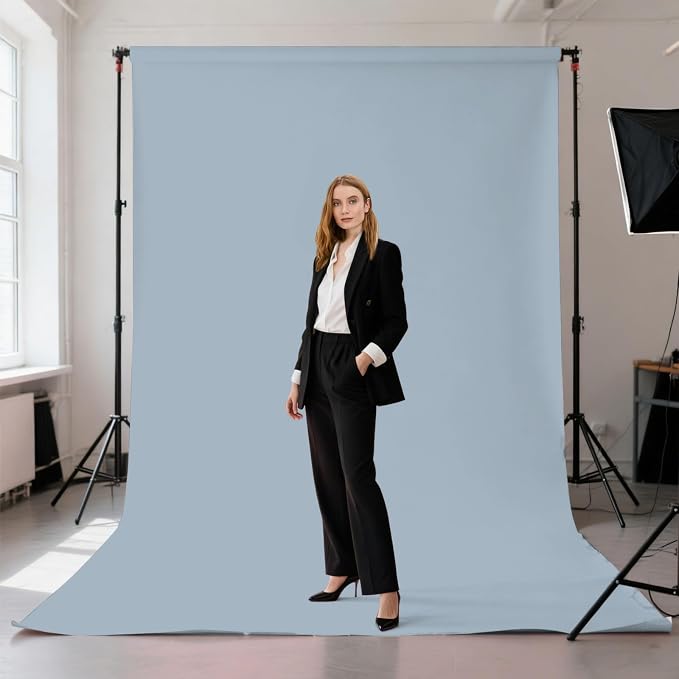 Dusty Blue Photography Backdrop for Photoshoot, Fabric 5x7ft | Polyester Studio Photo Backgrounds, Non Reflective, Easy to Hang, for Portrait Shoot, Product, Party Decor, Video Creation - Image 2