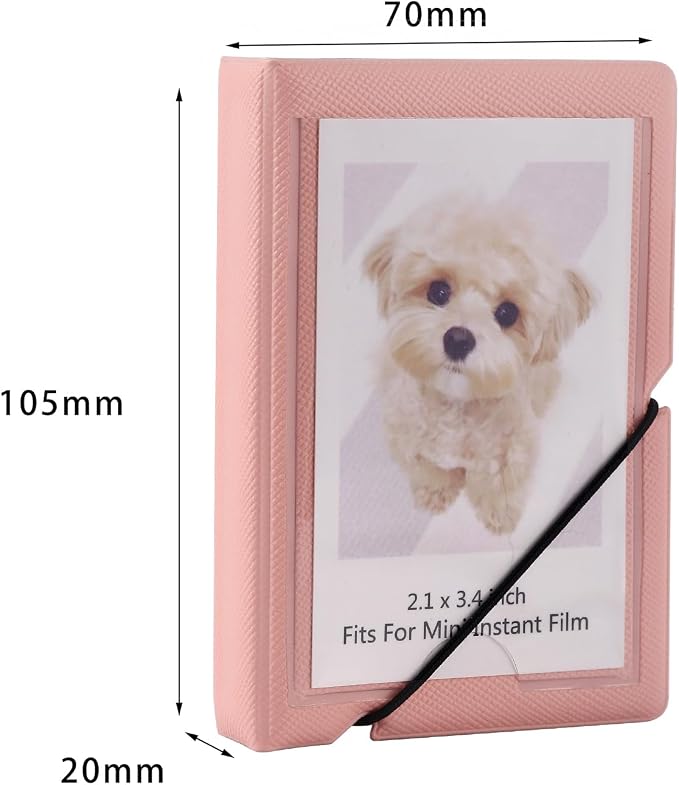 2x3 Instax Mini Photo Album, 28 Pockets. Peach Pink, 2PK | Portable Wallet Size Album Stores 2x3 inch Instant Photos. Fits Polaroid, Instax Mini, Kodak Mini Prints and Zink. - Image 2
