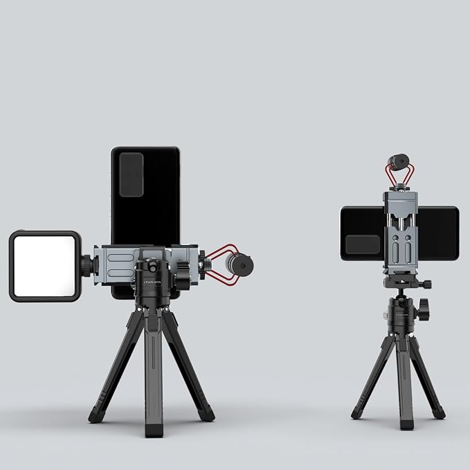 Aluminum Phone Mount for Tripod, Adjustable Phone Tripod Mount with Cold Shoe & Arca Swiss Quick Release Plate,Universal Adjustable Clamp Suitable for iPhone 14 pro/13 Pro/12/11/Samsung - Image 7