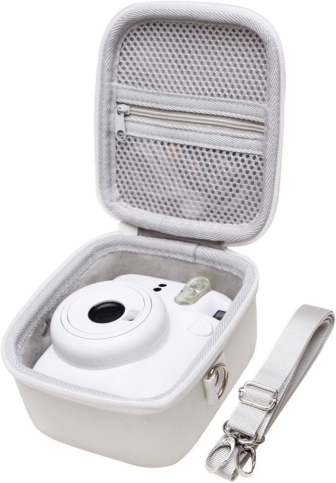 LTGEM Case Compatible with Fujifilm Instax Mini 13/12 Instant Camera, White | Fits Instant Camera 11/10/9/8/7/7+ and FUJIFILM Instax Mini Instant Flim with Shoulder Strap, Case Only by LTGEM